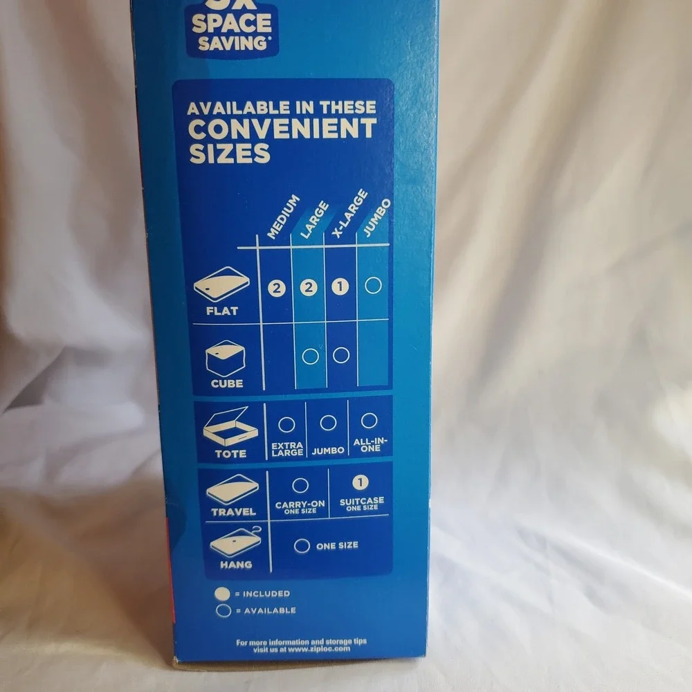 Ziploc Space Bag Clothing Vacuum Seal Flat Combo 6 Bag Variety Pack